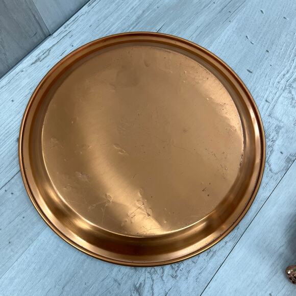 Vintage Princess House Heritage Copper Coffee Tea Carafe With Round Tray Stand - Picture 4 of 13